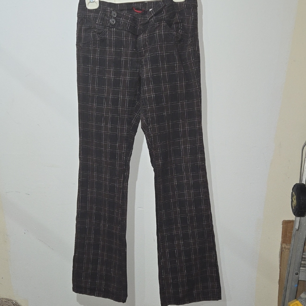 Women’s Black Plaid Jeans - Stylish Straight Leg